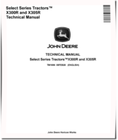 John Deere Select Series X300R and X305R Lawn Tractors Technical Manual (TM1696)