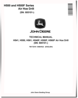 John Deere H540F, H541, H550, H550F, H560F and H561 Air Hoe Drills Technical Manual (TM172519)