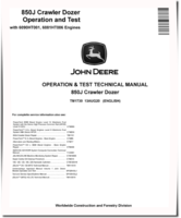 John Deere 850J Crawler Dozers with 6090HT001, 6081HT006 Engines Operation and Test Manual (TM1730)