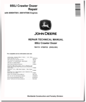 John Deere 850J Crawler Dozers with 6090HT001, 6081HT006 Engines Repair Manual (TM1731)