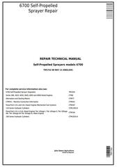 TM1742 - John Deere 6700 Self-Propelled Sprayer Service Repair Technical Manual