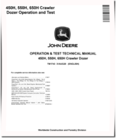 John Deere 450H, 550H and 650H Crawler Dozers Operation and Test Manual (TM1743)