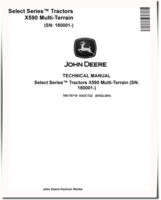 John Deere Select Series X590 Multi-Terrain Lawn Tractors (SN. from 180001-) Technical Manual (TM175719)
