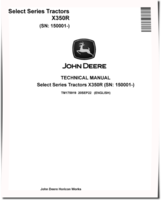 John Deere Select Series X350R Lawn Tractors (SN. from 150001) Technical Manual (TM175919)