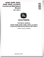 John Deere W36M, W36R, W48M, W48R, W52R and W61R Commercial Walk-Behind Mowers Technical Manual (TM176719)