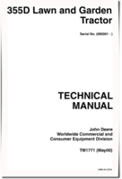 John Deere 355D (SN: 085001-) Lawn Tractors Technical Manual (TM1771)