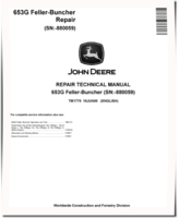 John Deere 653G (SN: -880059) Tracked  Feller Bunchers Repair Manual (TM1775)