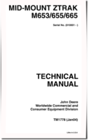 John Deere Z-Trak M653, M655 and M665 Mid-Mount Zero-Turn Mowers Technical Manual (TM1778)