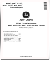 John Deere 9300T, 9320T, 9400T, 9420T, 9520T and 9620T Tracked Tractors Repair Manual (TM1782)