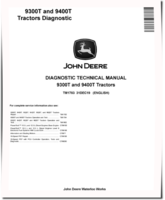 John Deere 9300T and 9400T Tracked Tractors Operation and Test Manual (TM1783)