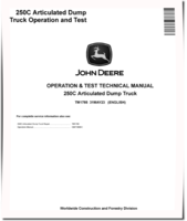 John Deere 250C Articulated Dump Trucks Operation and Test Manual (TM1785)