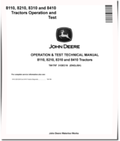 John Deere 8110T, 8210T, 8310T and 8410T Tracked Tractors Diagnostic Manual (TM1798)