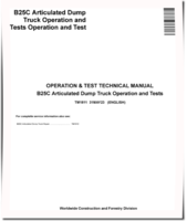 BELL B25C Articulated Dump Trucks Operation and Test Manual (TM1811)