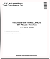 BELL B30C Articulated Dump Trucks Operation and Test Manual (TM1813)