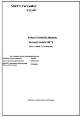 TM1818 - John Deere 50ZTS Compact Excavator Service Repair Technical Manual