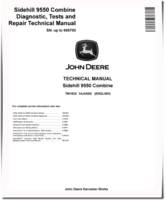 John Deere SideHill 9550 (SN. up to 695700) Combines Technical Manual (TM1832)
