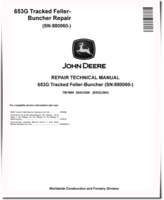 John Deere 653G (SN: 880060-) Tracked Feller Bunchers Repair Manual (TM1869)