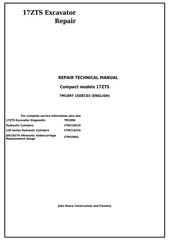 TM1897 - John Deere 17ZTS Compact Excavator Service Repair Technical Manual