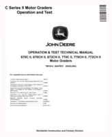 John Deere 670C, 670CH, 672CH, 770C, 770CH and 772CH Series II Motor Graders Operation and Test Manual (TM1914)