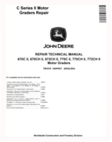 John Deere 670C, 670CH, 672CH, 770C, 770CH and 772CH Series II Motor Graders Repair Manual (TM1915)