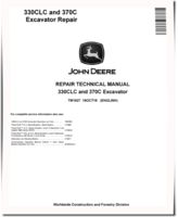 John Deere 330C LC and 370C Crawler Excavators Repair Manual (TM1927)