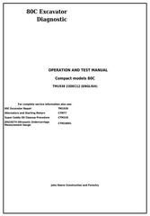 TM1938 - John Deere 80C Excavator Diagnostic, Operation and Test Service Manual