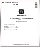 John Deere 80C Crawler Excavators Operation and Test Manual (TM1938)