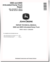 John Deere 350D and 400D Articulated Dump Trucks  (SN: 601341-608489) Repair Manual (TM1941)