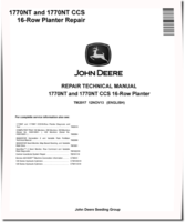 John Deere 1770NT and 1770NT CCS 16-Row Planters (SN. up to 740100) Repair Manual (TM2017)