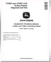 John Deere 1770NT 16-Row and 1770NT CCS 16-Row Planters (SN. up to 740100) Diagnostic Manual (TM2018)