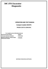 TM2056 - John Deere 50Czts Compact Excavator Diagnostic, Operation and Test Service Manual
