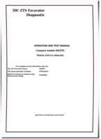 John Deere 50C ZTS Compact Excavators Operation and Test Manual (TM2056)