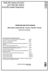 TM2075 - John Deere 644J (SN.-611231), 724J (SN.-611218) 4WD Loader Diagnostic & Test Service Manual