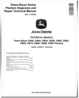 John Deere DB40, DB44, DB50, DB58, DB60, DB62, DB66, DB74, DB80, DB88 and DB90 Planters  (SN. up to 745100) Technical Manual (TM2091)