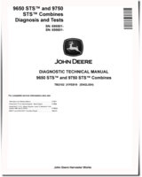 John Deere 9650 STS (SN. from 695501) and 9750 STS (SN. from 695601) Combines Diagnostic Manual (TM2102)