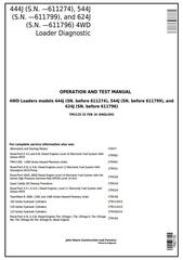 TM2135 - John Deere 444J (SN.-611274) , 544J (SN.-611799) , 624J (SN.-611796) Loaders Diagnostic Manual