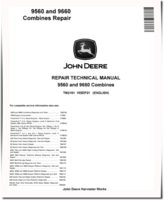 John Deere 9560 (SN. from 705201) and 9660 (SN. from 705201) Combines Repair Manual (TM2161)