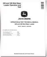 John Deere 325 and 328 Skid Steer Loaders Operation and Test Manual (TM2191)