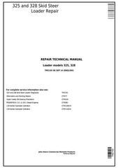 TM2192 - John Deere 325 and 328 Skid Steer Loader Service Repair Technical Manual
