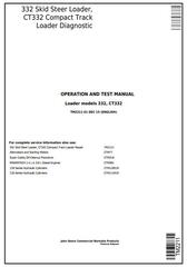 TM2211 - John Deere 332 Skid Steer Loader, CT332 Compact Track Loader Diagnostic&Test Service Manual