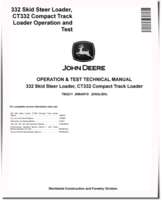 John Deere CT332 Compact Track Loaders and 332 Skid Steer Loaders Operation and Test Manual (TM2211)