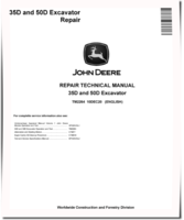 John Deere 35D and 50D Compact Excavators Repair Manual (TM2264)