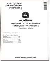 John Deere 435C (PIN: WC435X012236-) Knuckleboom Trailer Mount Log Loaders Operation and Test Manual (TM2294)