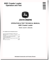 John Deere 605C Crawler Loaders Operation and Test Manual (TM2353)