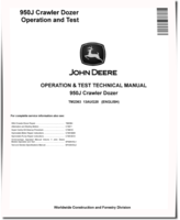 John Deere 950J Crawler Dozers Operation and Test Manual (TM2363)