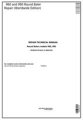 TM300419 - John Deere 960 and 990 Hay and Forage Round Baler Service Repair Technical Manual