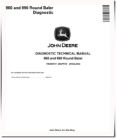 John Deere 960 and 990 Round Balers Diagnostic Manual (TM300519)