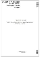 TM300619 - John Deere 131, 324, 324A, 328, 328A, 331 Mower-Conditioners All Inclusive Technical Manual