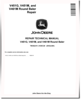 John Deere V451G, V451M and V461M Round Balers Repair Manual (TM302219)