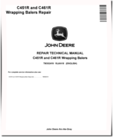 John Deere C451R and C461R Wrapping Balers Repair Manual (TM302419)